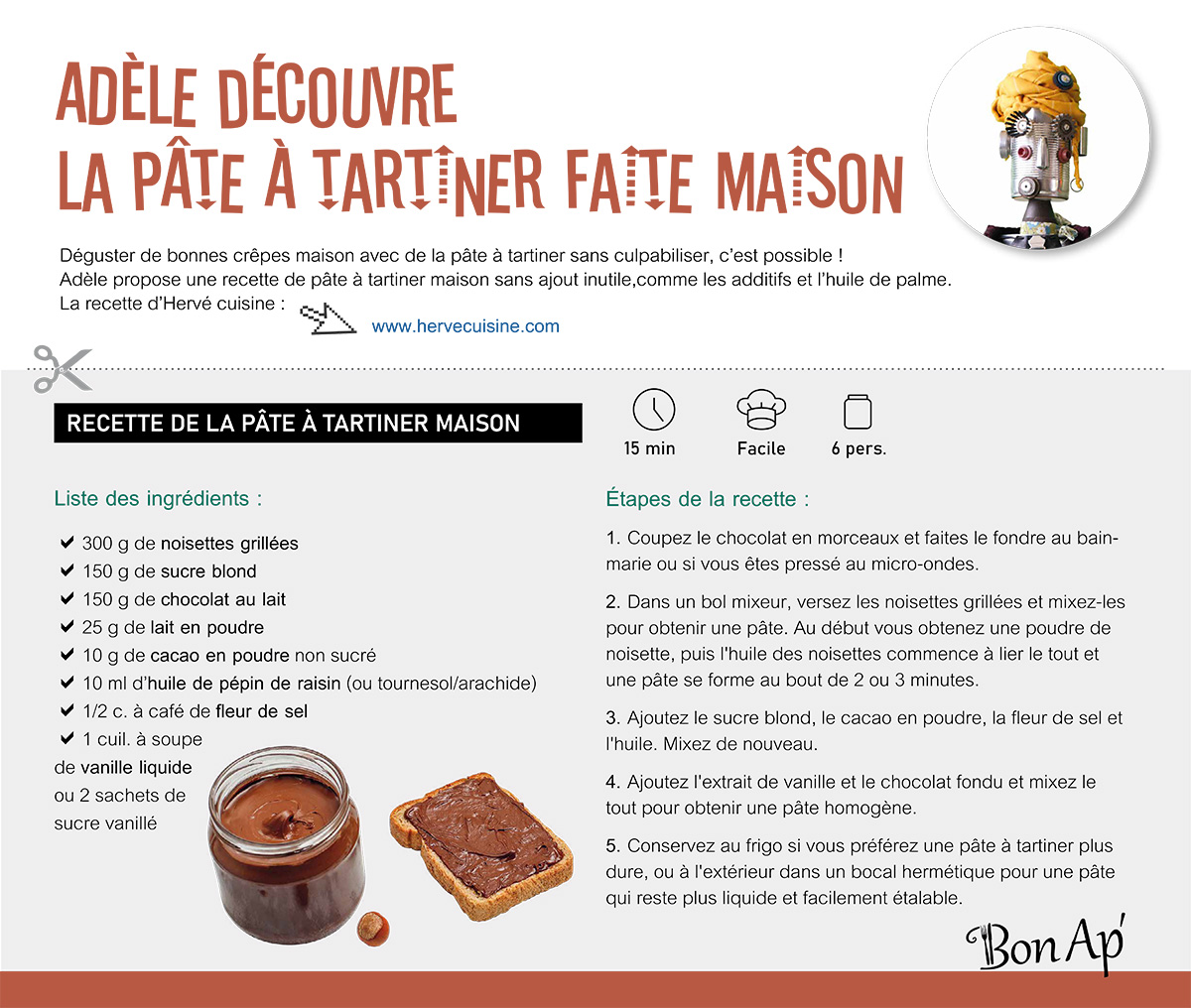 Recette : pâte à tartiner maison