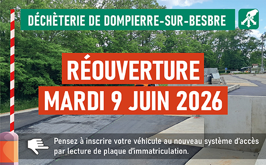 Réouverture de la déchèterie de Dompierre-sur-Besbre