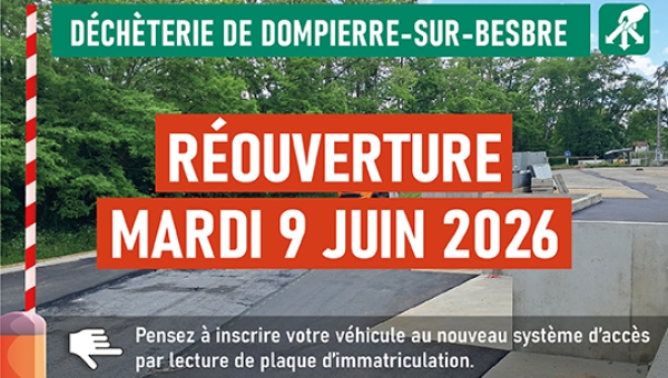 Réouverture de la déchèterie de Dompierre-sur-Besbre