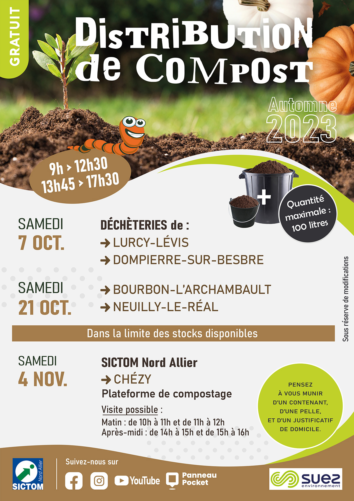 affiche distribution compost automne 2023