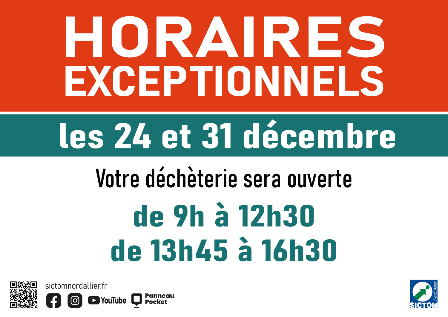 affiche horaires fin année decheterie 1500px