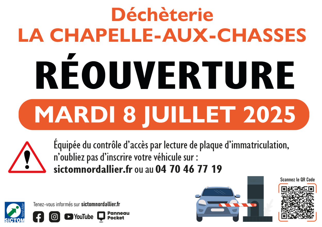 affiche réouverture déchèterie La Chapelle 1200px